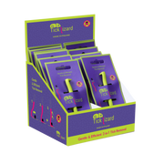 A display box containing multiple Tick lizard tick removal tools with purple and green packaging, labeled Gentle & Efficient 2-in-1 Tick Removal and Made in Finland.